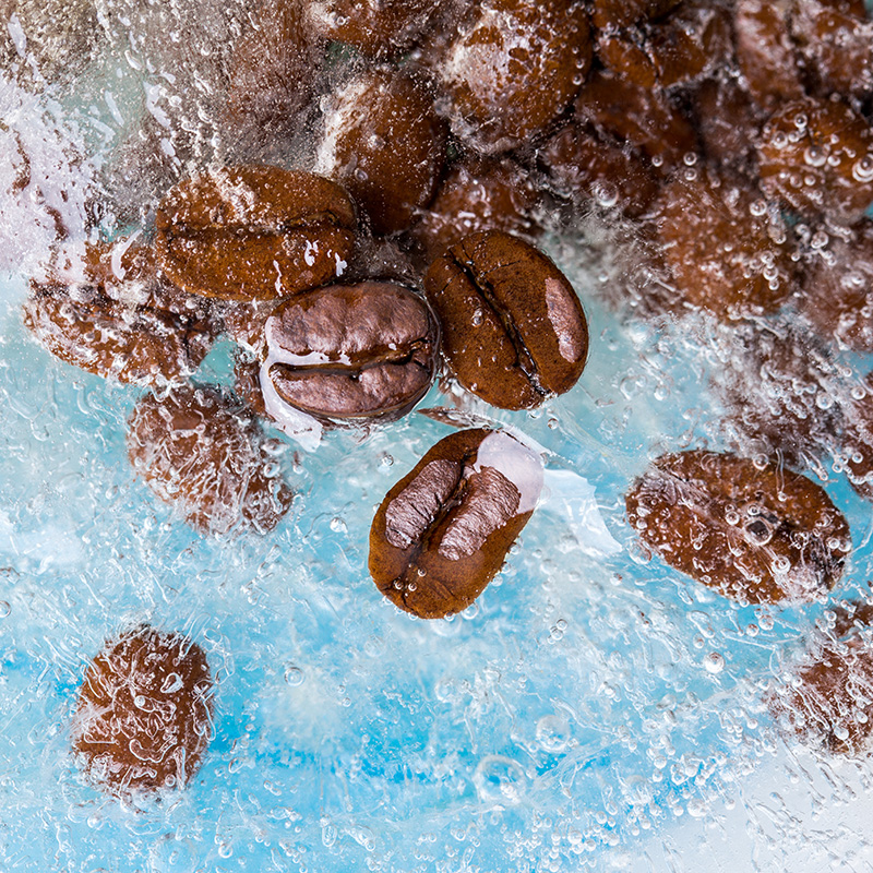 coffee beans in water coffee beans in water